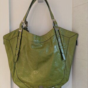 Kooba "Blake Tote" Hobo Bag in Lime Green Leather XL Large